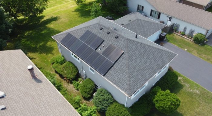 A close up picture of a residential solar system